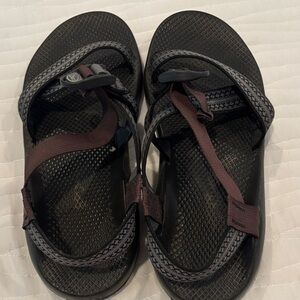 Vibram Men's Black Boat Sandals with Dark Gray Straps